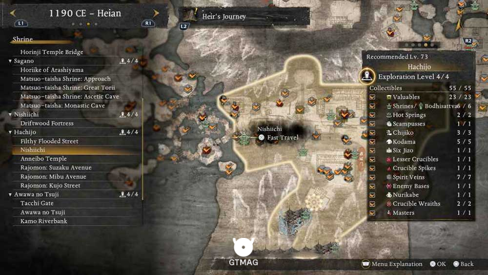 HACHIJO - تمام مکانهای Named Shrines و Bodhisattva Statues در Nioh 3