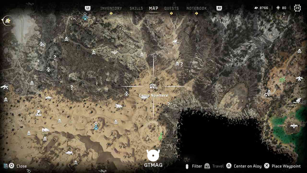 Camp Nowhere - مکانهای سکونتگاهها در Horizon Forbidden West