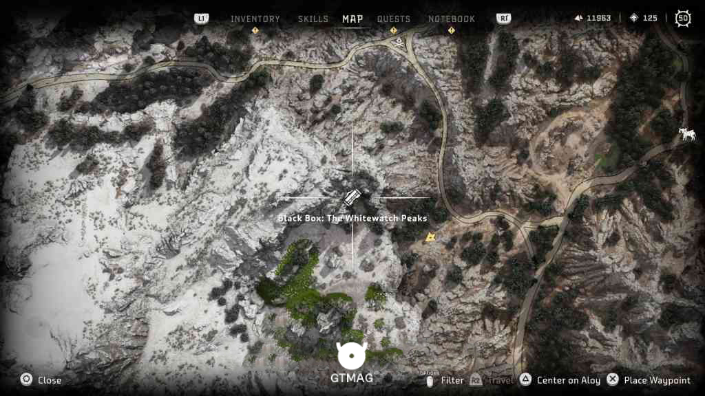 BLACK BOX شماره 2: THE WHITEWATCH PEAKS - تمام مکانهای Black Box در Horizon Forbidden West