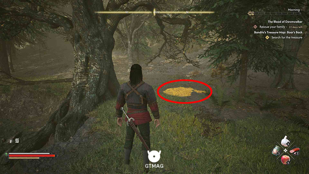 راه&zwnj;حل Bandits Treasure Map: Boars Back - محل و راه&zwnj;حل Bandits Treasure Map: Boars Back در Blood of Dawnwalker