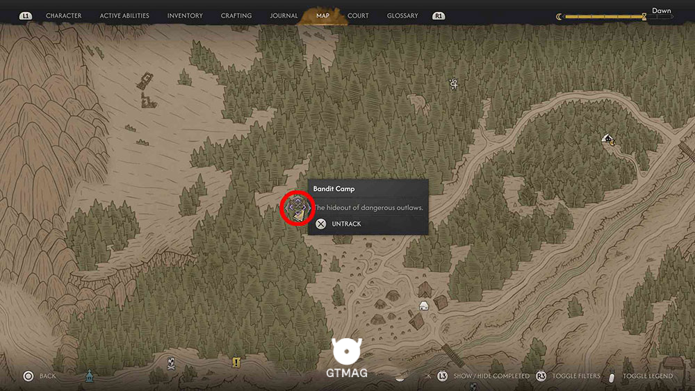 مکان BANDIT&rsquo;S TREASURE MAP: ROCKFALLS - POND ISLET - محل و راه&zwnj;حل Bandit&rsquo;s Treasure Map: Rockfalls - Pond Islet در The Blood of Dawnwalker