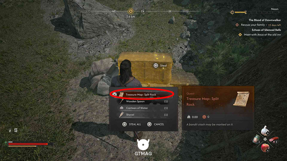 مکان BANDIT&rsquo;S TREASURE MAP: ROCKFALLS - SPLIT ROCK - محل و راه&zwnj;حل Bandit&rsquo;s Treasure Map: Rockfalls - Split Rock در Blood of Dawnwalker