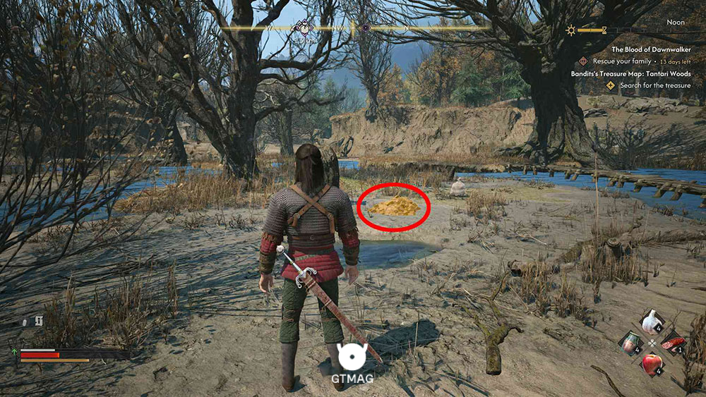 راه حل&nbsp;BANDIT&rsquo;S TREASURE MAP: TANTARI WOODS - محل و راه&zwnj;حل Bandit&rsquo;s Treasure Map: Tantari Woods در Blood of Dawnwalker