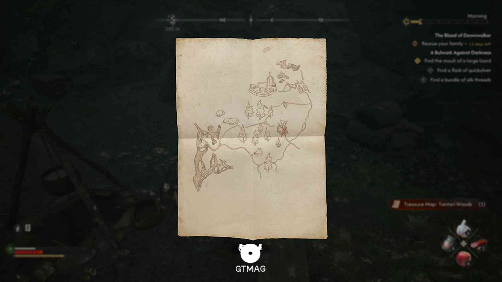 مکان BANDIT&rsquo;S TREASURE MAP: TANTARI WOODS - محل و راه&zwnj;حل Bandit&rsquo;s Treasure Map: Tantari Woods در Blood of Dawnwalker