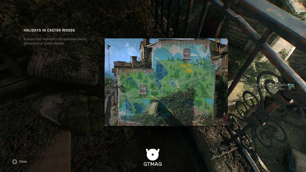 Mural شماره 23 &ndash; Holidays in Castor Woods - تمام مکان&zwnj;های Mural در Dying Light: The Beast