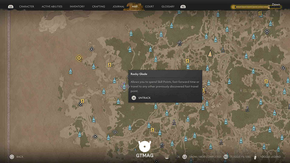 Rockfalls - تمام مکان&zwnj;های Shrine در Blood of Dawnwalker، نقاط Fast Travel