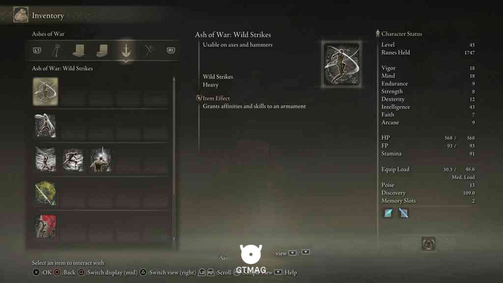 نحوه باز کردن Skills در Elden Ring - نحوه استفاده و تجهیز Skillها در Elden Ring