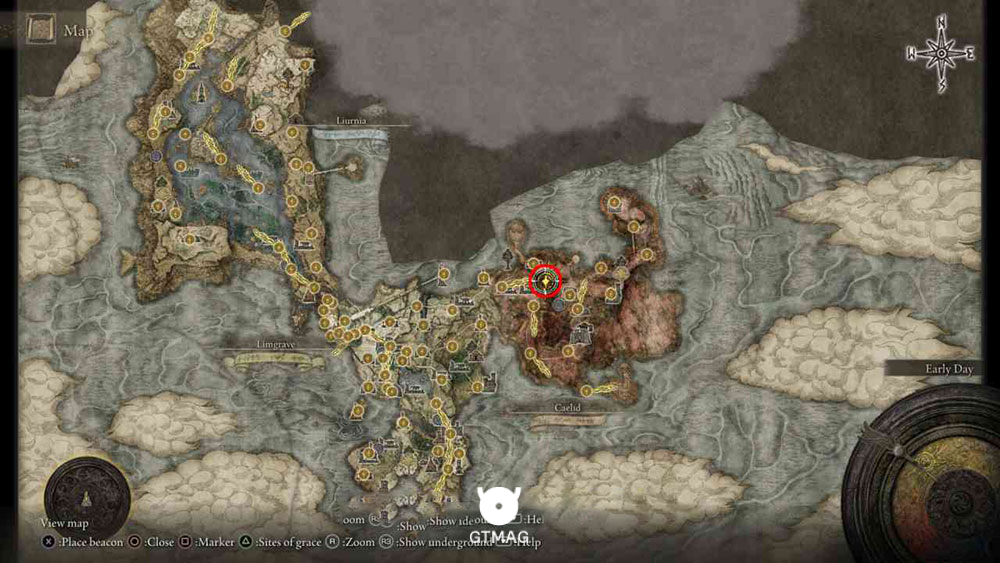 روش 2: پریدن از صخره&zwnj;ها در Caelem Ruins - چگونه در Elden Ring به شمال Caelid یعنی Greyoll&rsquo;s Dragonbarrow برویم