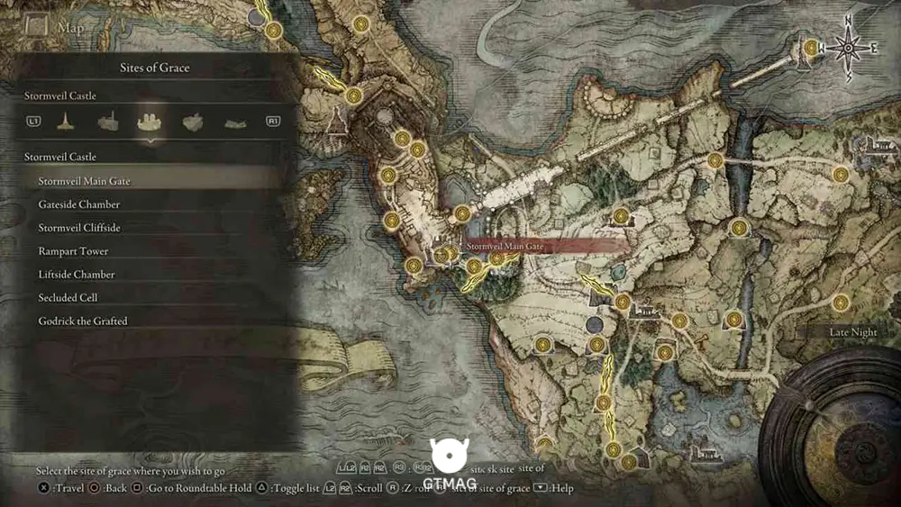 Stormveil Castle - تمام موقعیت&zwnj;های Sites of Grace در Elden Ring