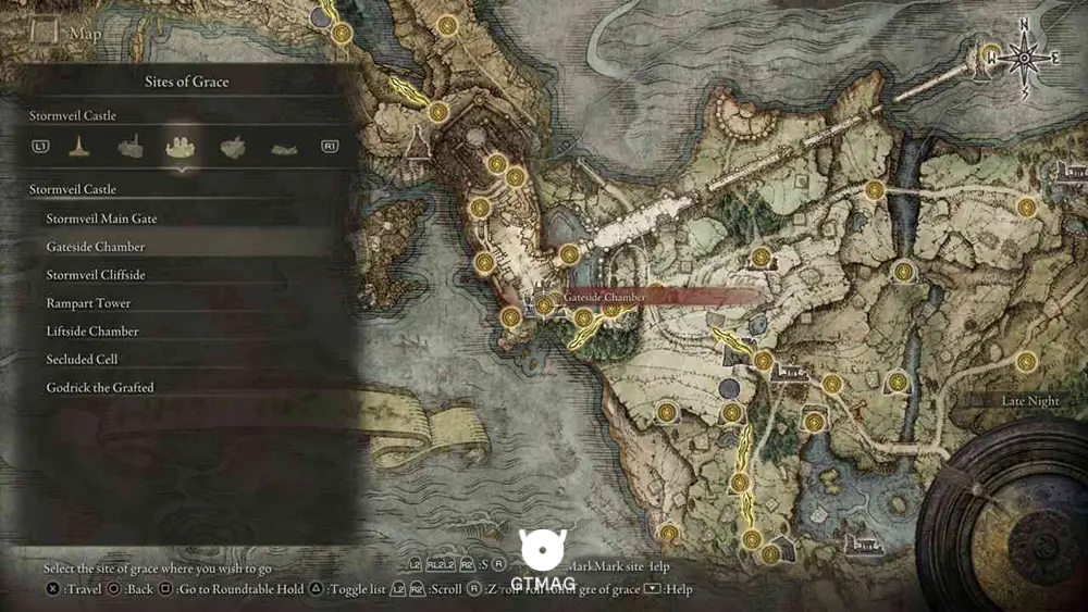 Stormveil Castle - تمام موقعیت&zwnj;های Sites of Grace در Elden Ring