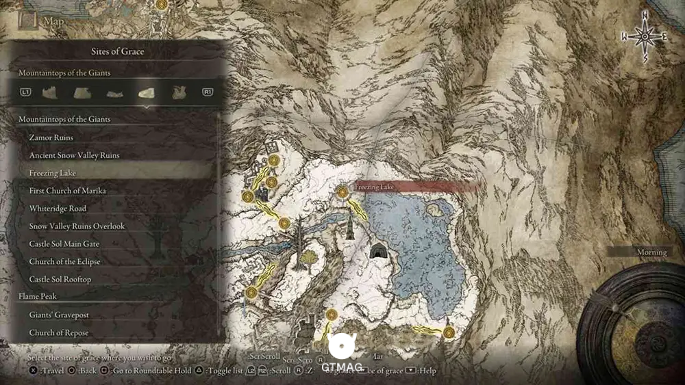 Mountaintops of the Giants - تمام موقعیت&zwnj;های Sites of Grace در Elden Ring