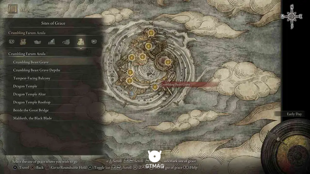 Crumbling Farum Azula - تمام موقعیت&zwnj;های Sites of Grace در Elden Ring