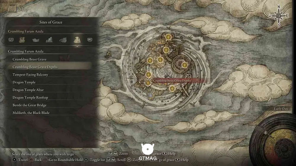Crumbling Farum Azula - تمام موقعیت&zwnj;های Sites of Grace در Elden Ring