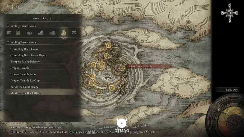 Crumbling Farum Azula - تمام موقعیت&zwnj;های Sites of Grace در Elden Ring