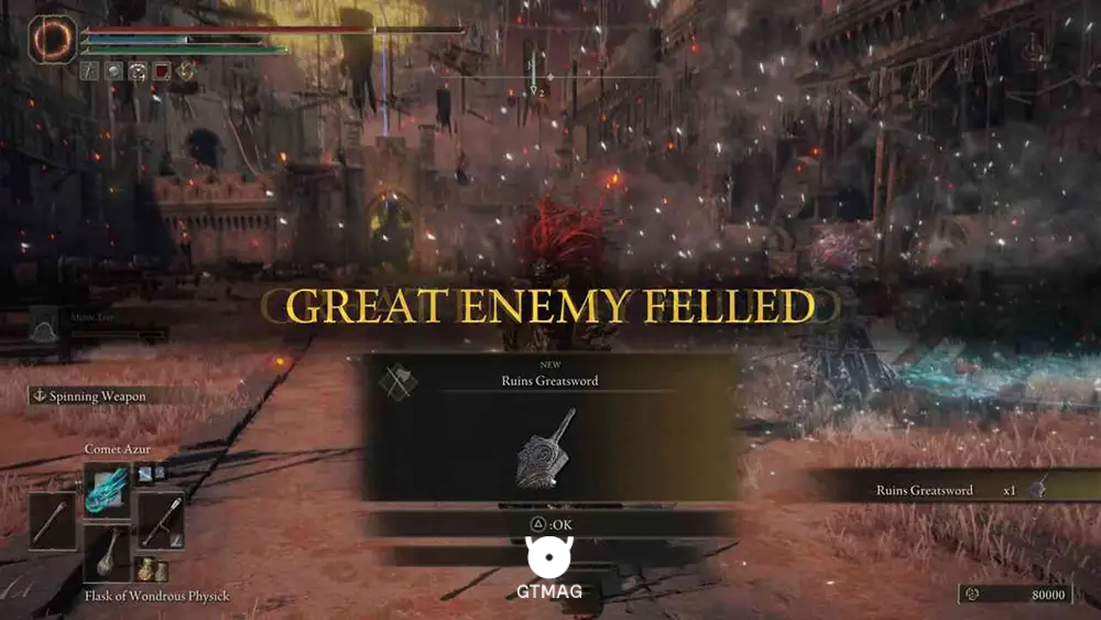 Legendary Armament شماره 4: Ruins Greatsword - تمام مکان&zwnj;های Legendary Armament در Elden Ring