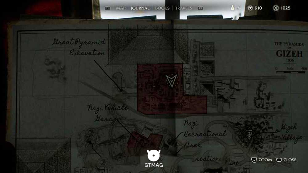Adventure Note .7: Voss Arriving، 25 AP - مکان های Collectibleهای Gizeh در Indiana Jones and the Great Circle