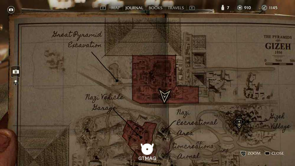 Adventure Note .8: Giant&rsquo;s Tattoo، 120 AP - مکان های Collectibleهای Gizeh در Indiana Jones and the Great Circle