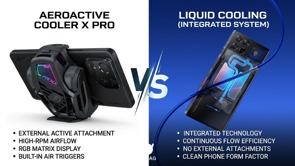مقایسه AeroActive Cooler X Pro با Liquid Cooling در گوشی