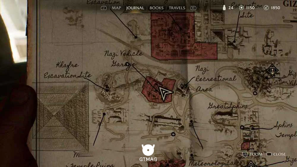 Mystery Note .10: Nazi Note، 25 AP - مکان های Collectibleهای Gizeh در Indiana Jones and the Great Circle