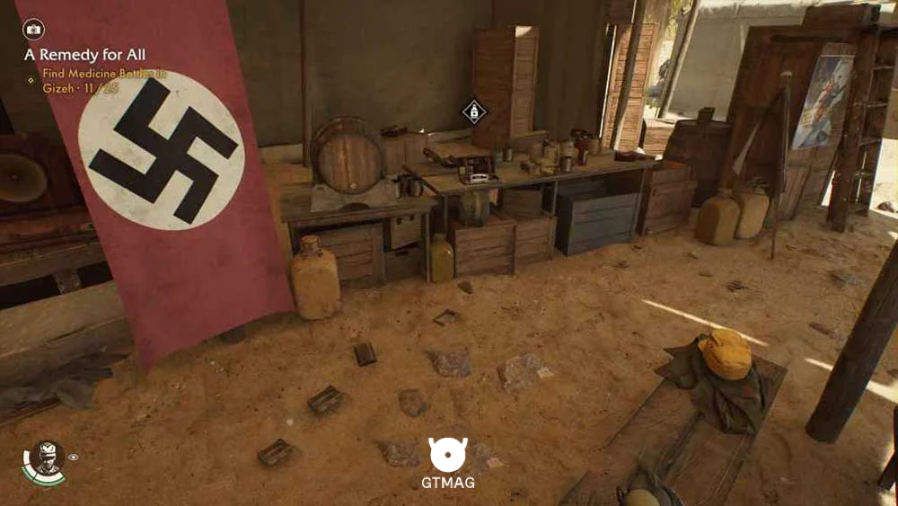Medicine Bottle .13: Nazi Recreational Camp - مکان های Collectibleهای Gizeh در Indiana Jones and the Great Circle