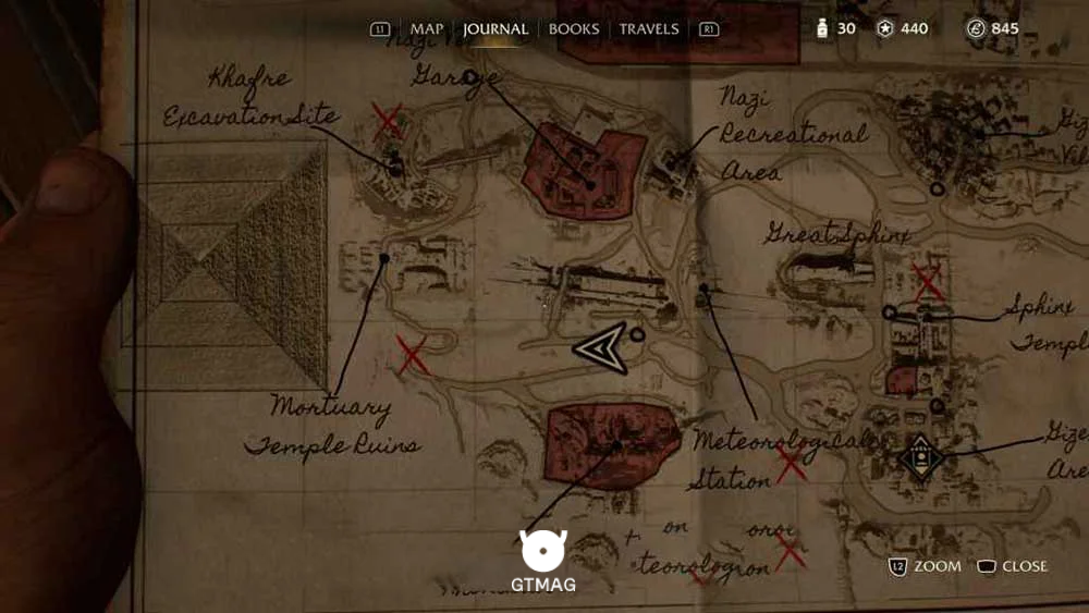 Ancient Relic .5: Numeral Puzzle، 80 AP - مکان های Collectibleهای Gizeh در Indiana Jones and the Great Circle
