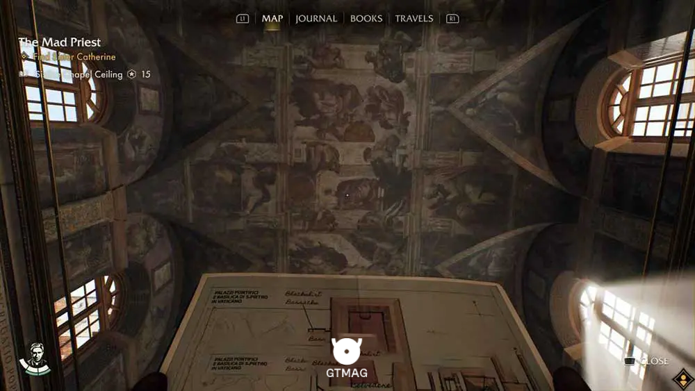 Discovery Note .10: Sistine Chapel Ceiling - مکان های Collectibleهای Vatican در Indiana Jones and the Great Circle
