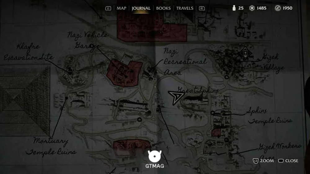 Discovery Note .74: Mero&euml; Page، 25 AP - مکان های Collectibleهای Gizeh در Indiana Jones and the Great Circle