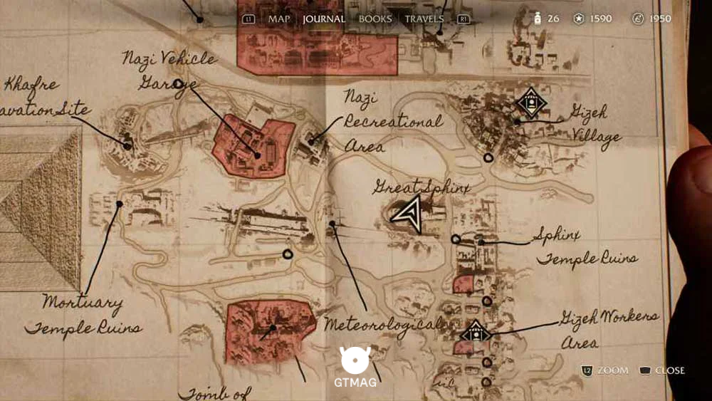 Fieldwork Note .17: Fortune Card، 25 AP - مکان های Collectibleهای Gizeh در Indiana Jones and the Great Circle
