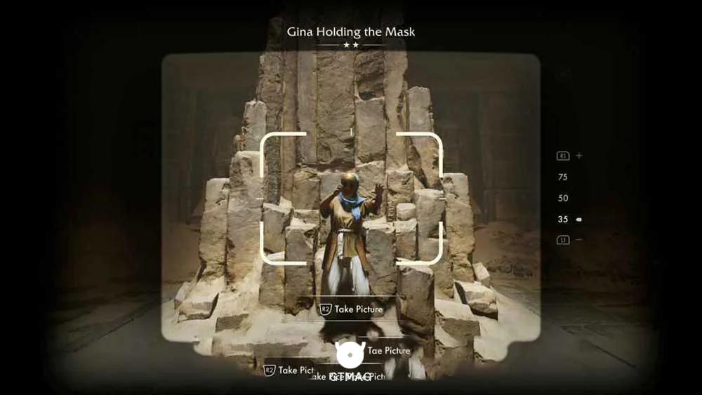 Fieldwork Note .24: Gina Holding the Mask، 35 AP - مکان های Collectibleهای Gizeh در Indiana Jones and the Great Circle