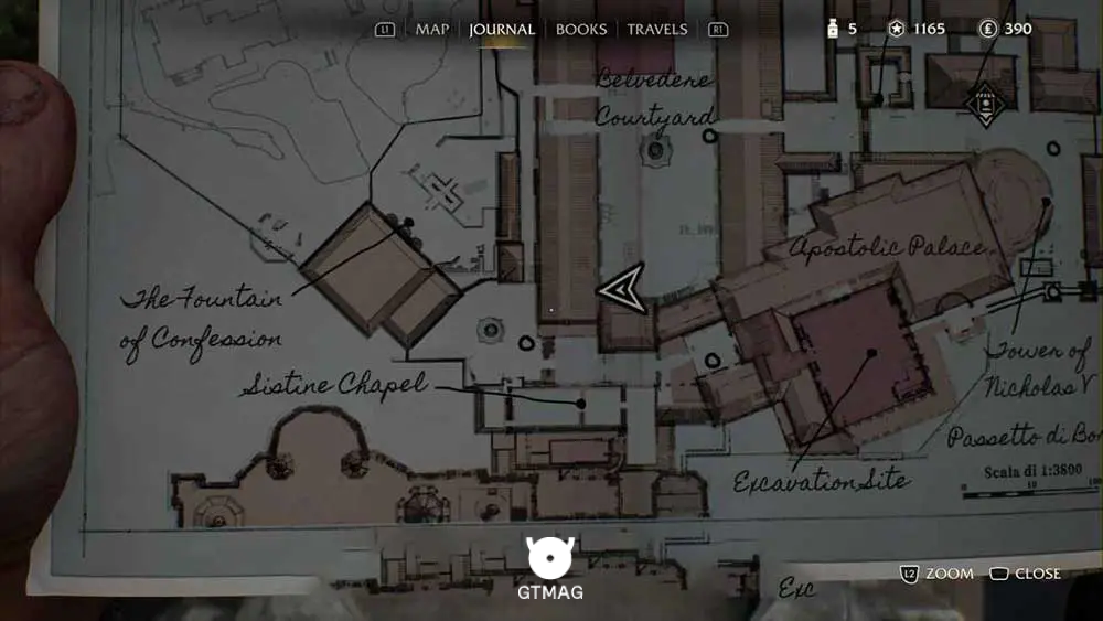 Fieldwork Note .28: Belvedere Courtyard Balcony Inscription - مکان های Collectibleهای Vatican در Indiana Jones and the Great Circle