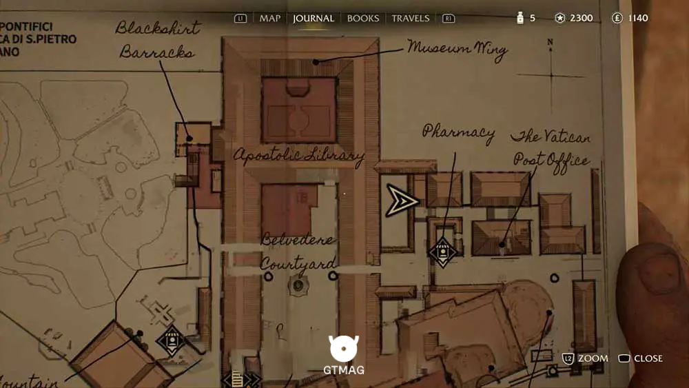 Mystery Note .17: Brown Cat - مکان های Collectibleهای Vatican در Indiana Jones and the Great Circle