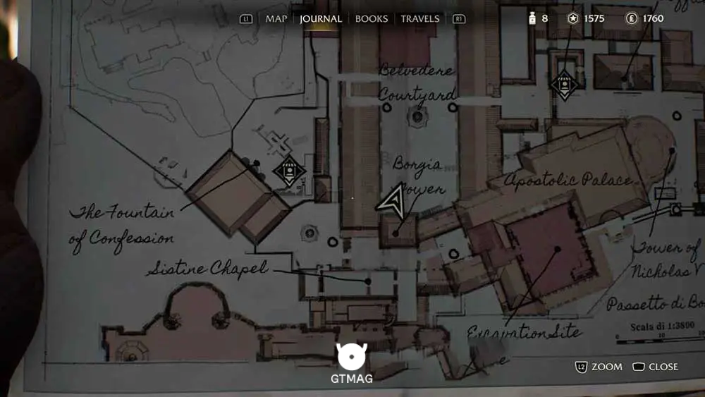 Discovery Note .58: Belvedere Courtyard - مکان های Collectibleهای Vatican در Indiana Jones and the Great Circle
