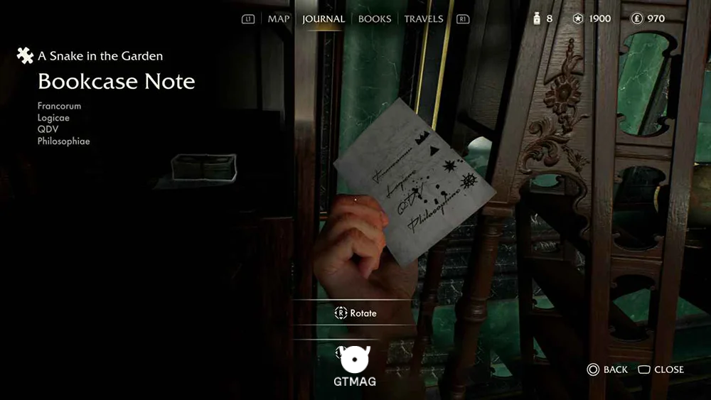 Mystery Note .5: Bookcase Note - راهنمای ماموریت The Mad Priest در Indiana Jones and the Great Circle