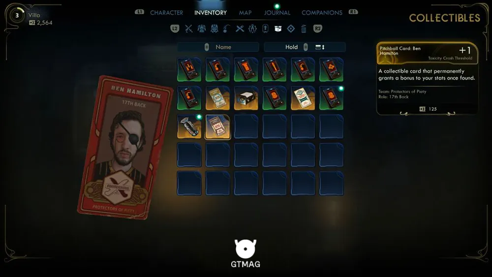 3. Pitchball Card: Ben Hamilton - تمام موقعیت کارتهای Pitchball و Tossball در The Outer Worlds 2