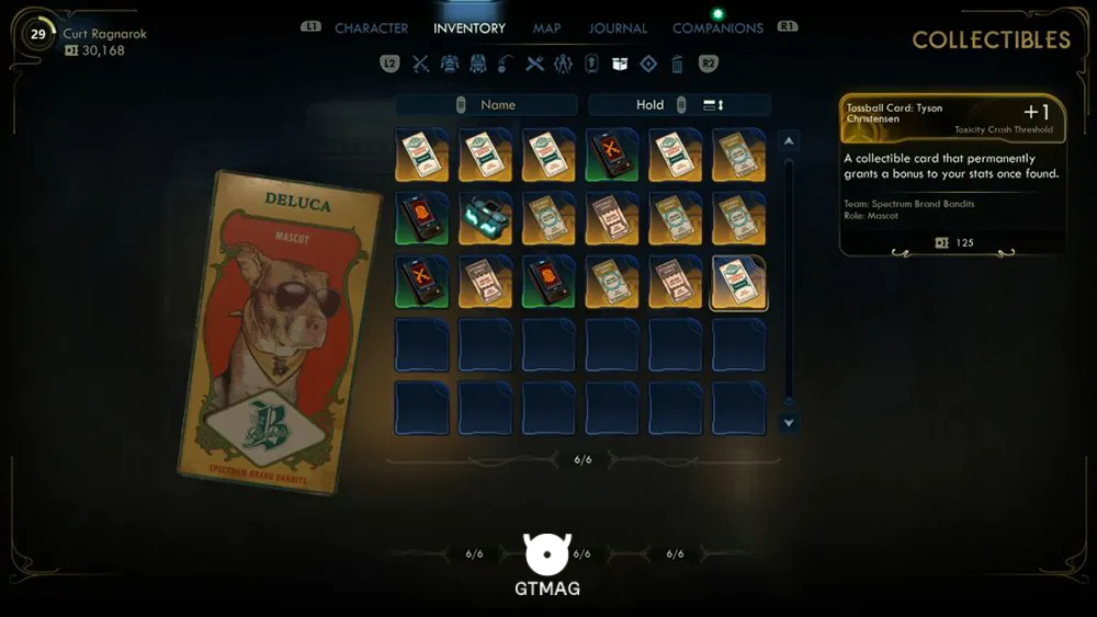 8. Tossball Card: Tyson Christensen / Deluca Mascot - تمام موقعیت کارتهای Pitchball و Tossball در The Outer Worlds 2