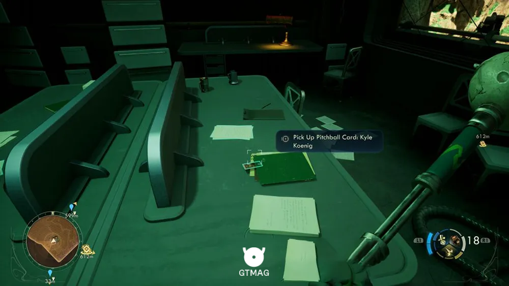 14. Pitchball Card: Kyle Koenig - تمام موقعیت کارتهای Pitchball و Tossball در The Outer Worlds 2