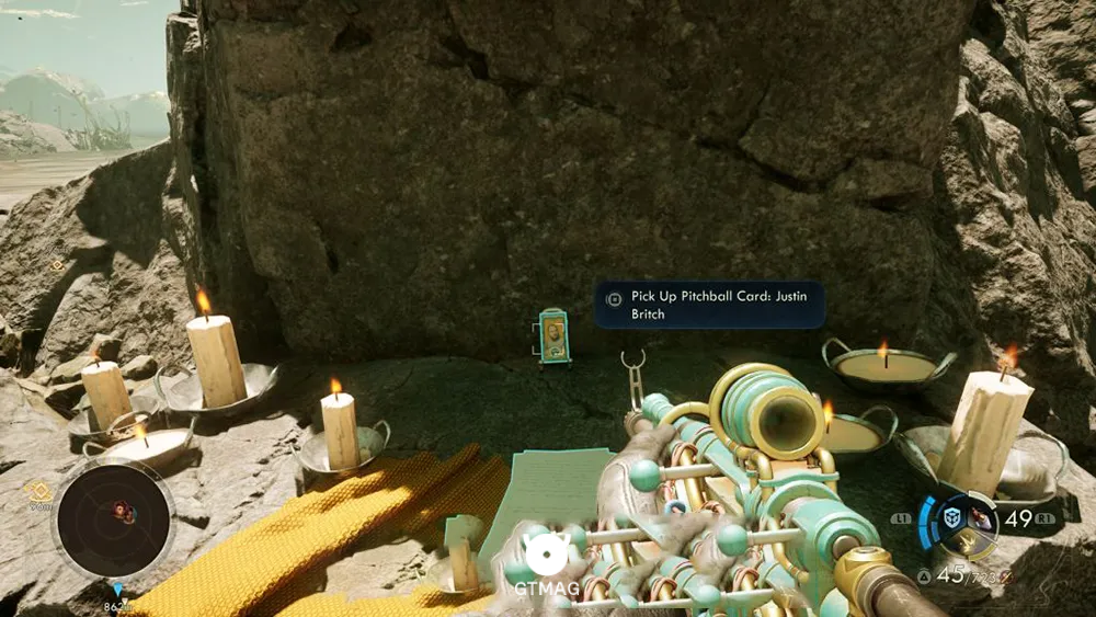 43. Pitchball Card: Justin Britch - تمام موقعیت کارتهای Pitchball و Tossball در The Outer Worlds 2