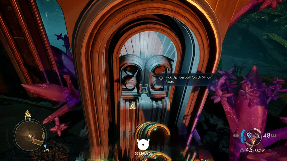 45. Tossball Card: Simon Smith - تمام موقعیت کارتهای Pitchball و Tossball در The Outer Worlds 2