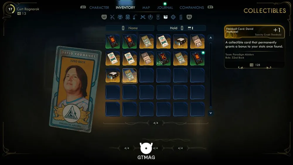 55. Pitchball Card: David Vodhanel - تمام موقعیت کارتهای Pitchball و Tossball در The Outer Worlds 2