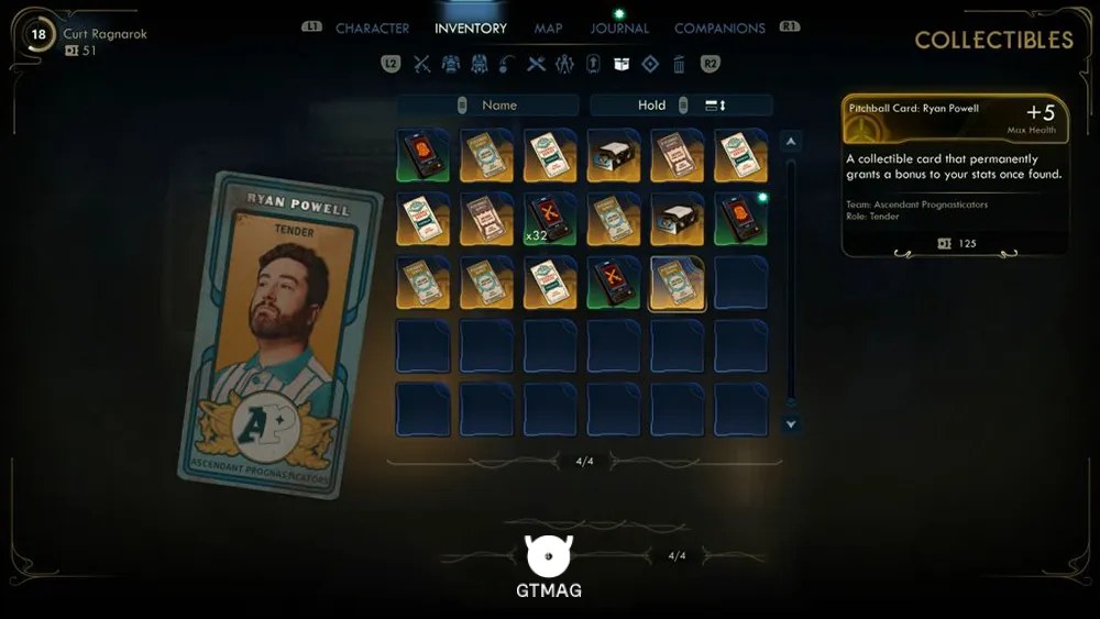 59. Pitchball Card: Ryan Powell - تمام موقعیت کارتهای Pitchball و Tossball در The Outer Worlds 2