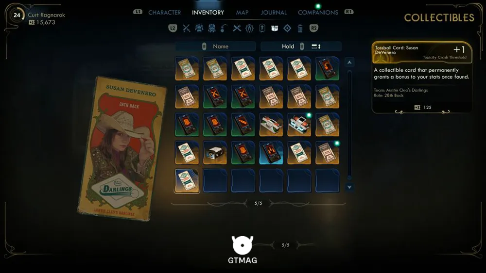 68. Tossball Card: Susan DeVenero - تمام موقعیت کارتهای Pitchball و Tossball در The Outer Worlds 2