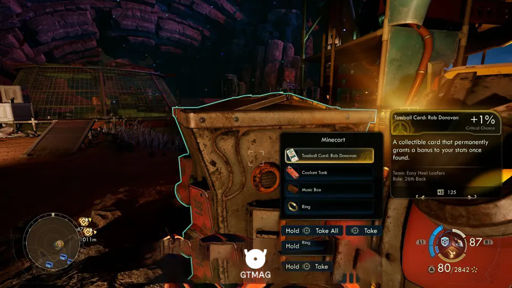 69. Tossball Card: Rob Donovan - تمام موقعیت کارتهای Pitchball و Tossball در The Outer Worlds 2
