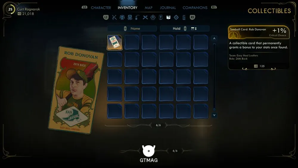 69. Tossball Card: Rob Donovan - تمام موقعیت کارتهای Pitchball و Tossball در The Outer Worlds 2