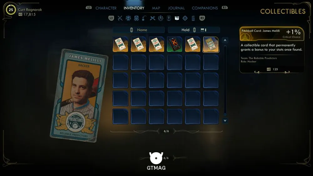 75. Pitchball Card: James Melilli - تمام موقعیت کارتهای Pitchball و Tossball در The Outer Worlds 2