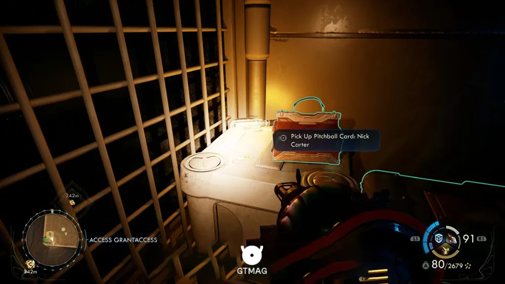 89. Pitchball Card: Nick Carter - تمام موقعیت کارتهای Pitchball و Tossball در The Outer Worlds 2