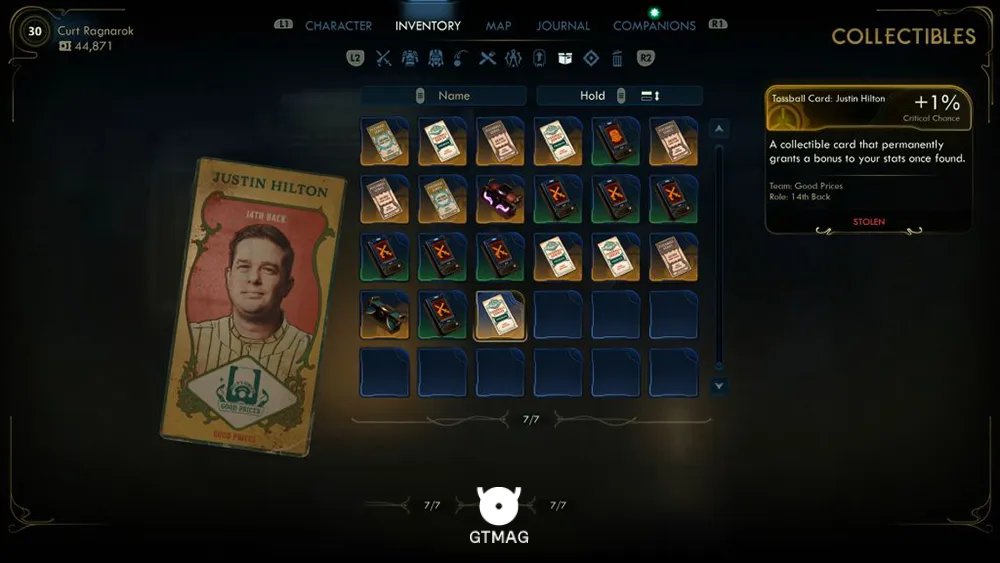99. Tossball Card: Justin Hilton - تمام موقعیت کارتهای Pitchball و Tossball در The Outer Worlds 2