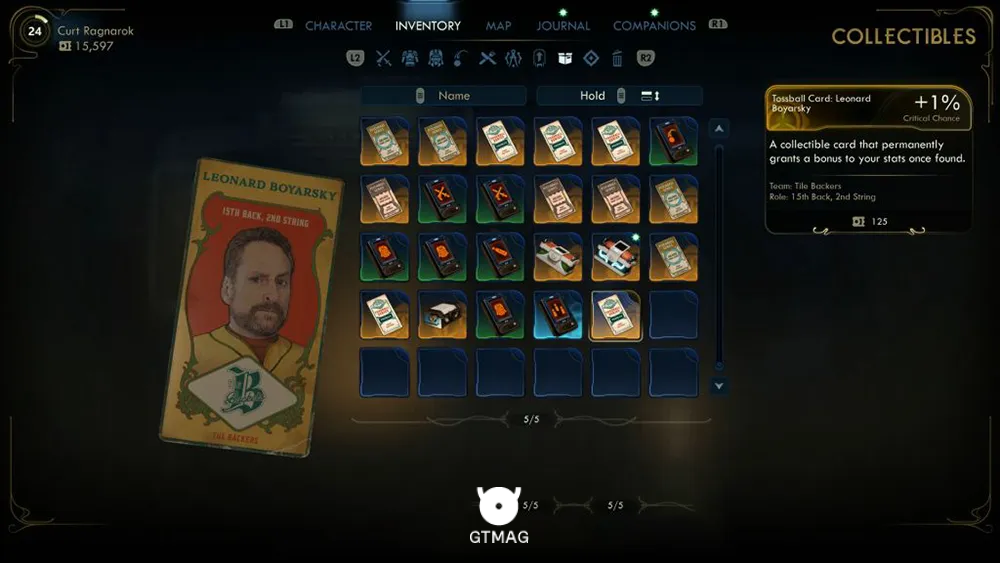 101. Tossball Card: Leonard Boyarsky - تمام موقعیت کارتهای Pitchball و Tossball در The Outer Worlds 2