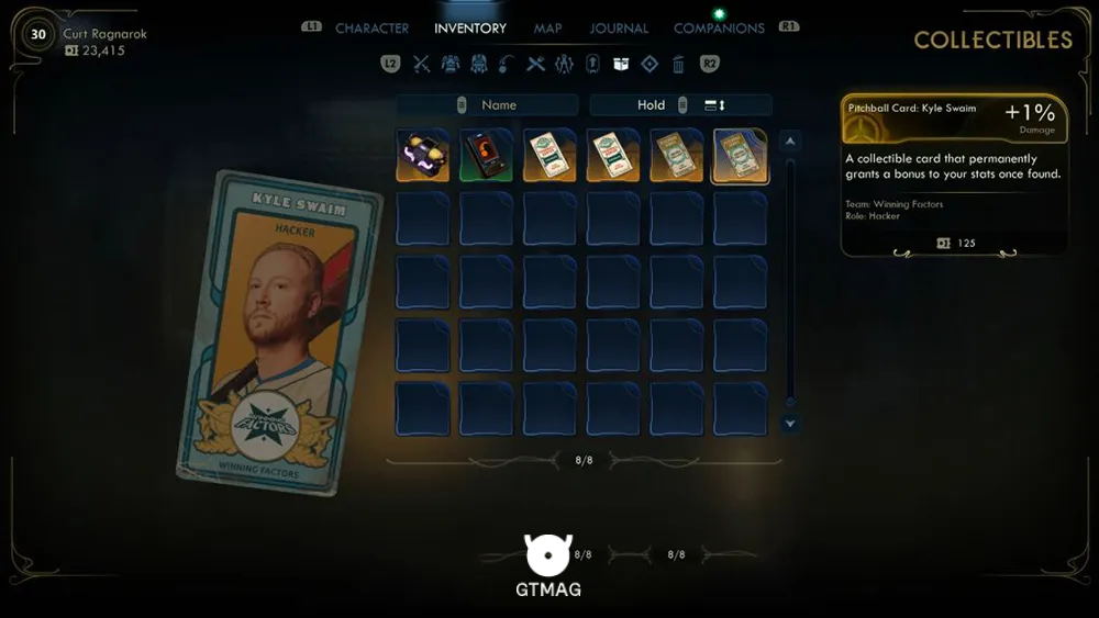 114. Pitchball Card: Kyle Swaim - تمام موقعیت کارتهای Pitchball و Tossball در The Outer Worlds 2