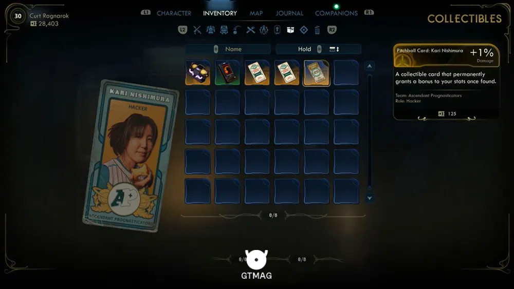119. Pitchball Card: Kari Nishimura - تمام موقعیت کارتهای Pitchball و Tossball در The Outer Worlds 2