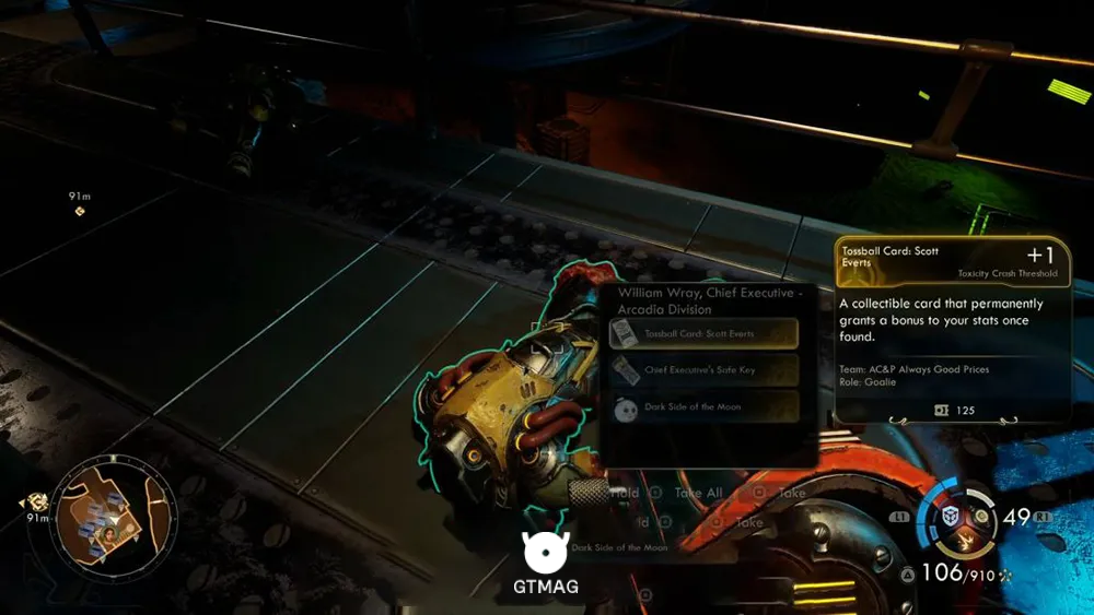 121. Tossball Card: Scott Everts - تمام موقعیت کارتهای Pitchball و Tossball در The Outer Worlds 2